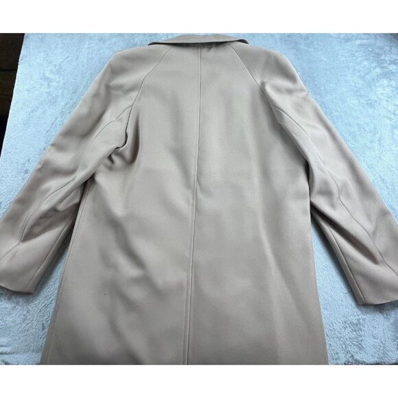 Vintage Sears Overcoat Mens 40 Beige Coat Zip Out Lining Dress Trench 70s Winter - Picture 12 of 14